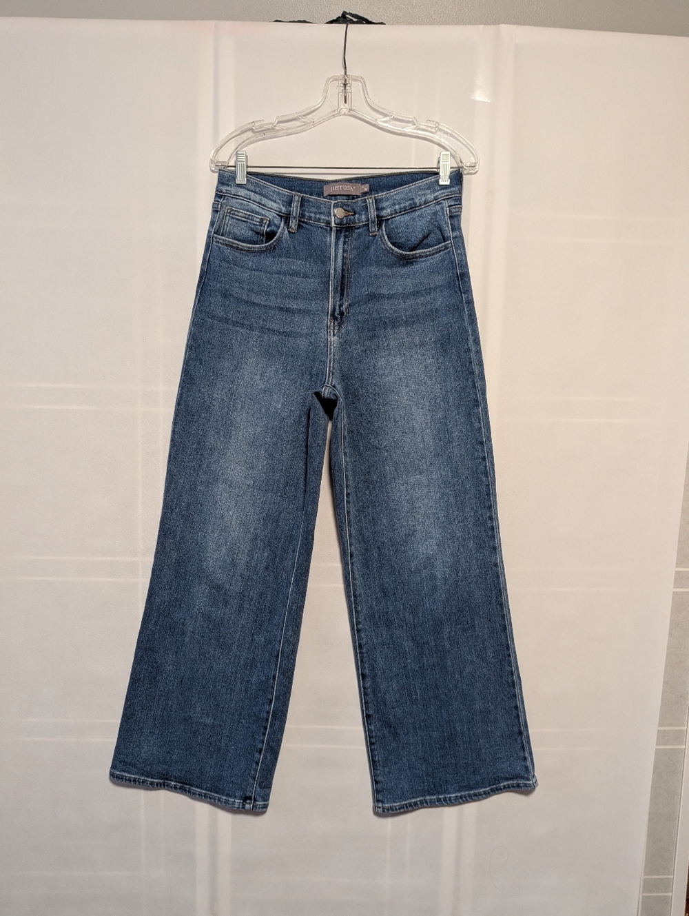 Just USA High-Rise Wide Leg Jeans in Medium Blue